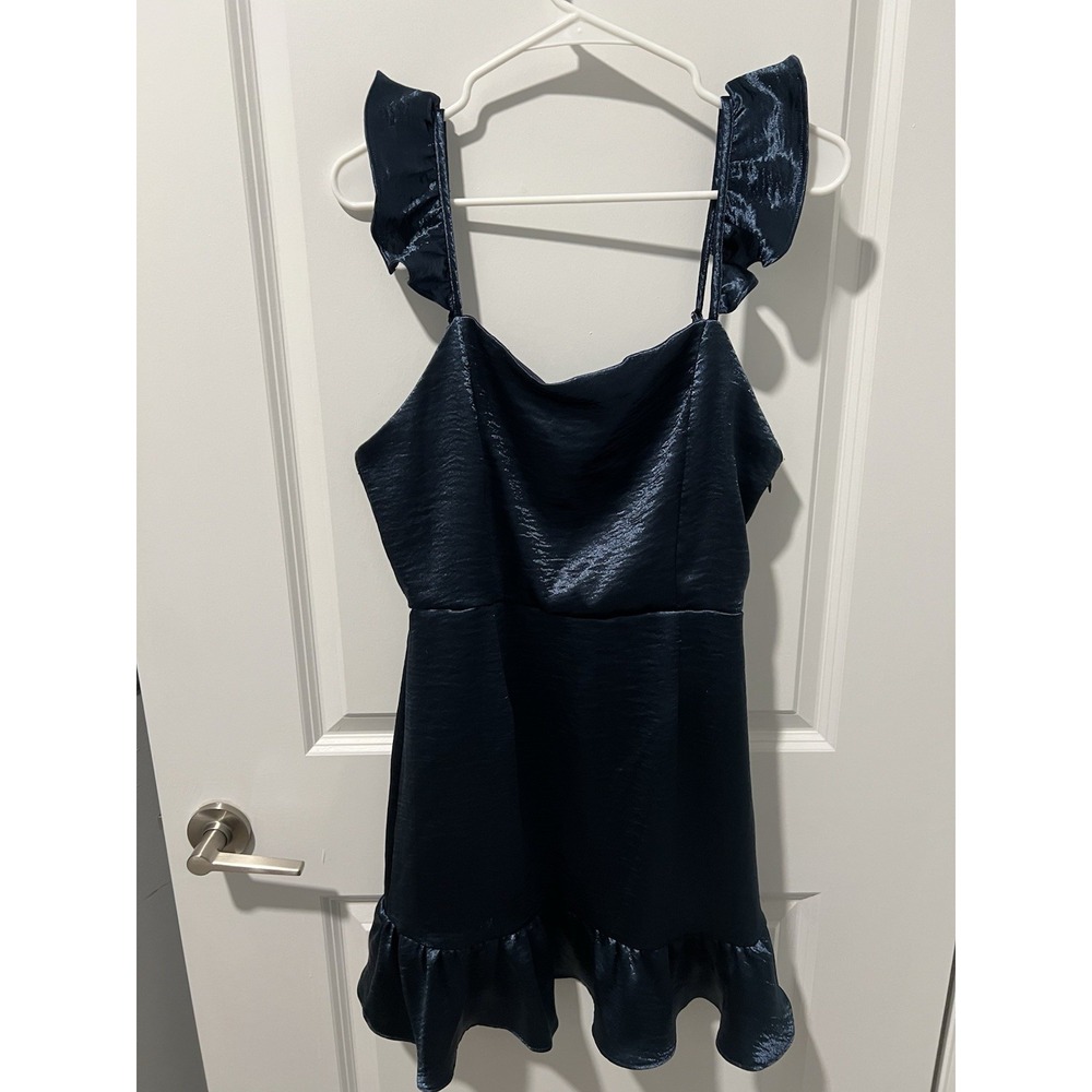 Sadie and Sage Dress Made In USA Navy Shine Size Large